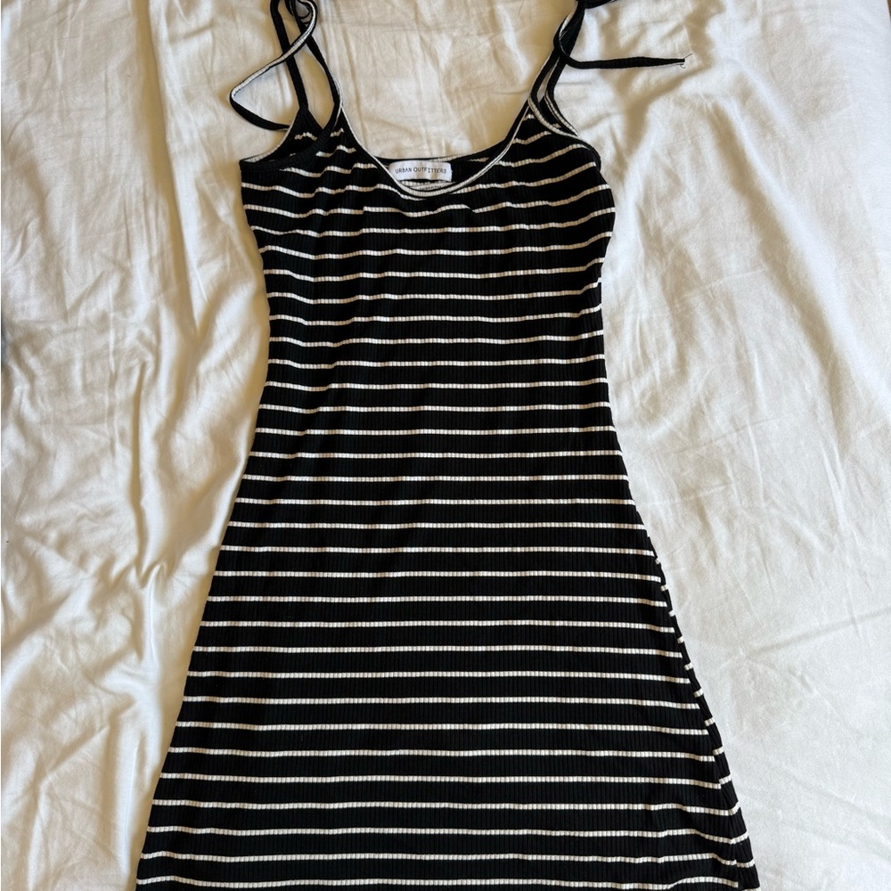 urban outfitters striped mini dress summer dress with ties bodycon form-fitting